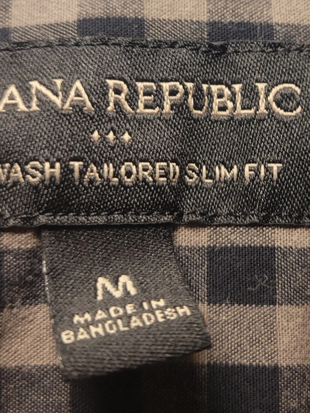 Banana Republic Navy and White Check Dress Shirt